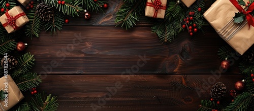 Wooden background adorned w...