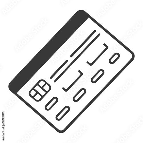 Generic Gray Debit or Credit Card Icon, Isometric View
