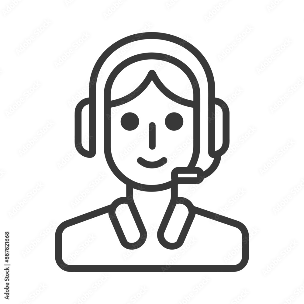 customer service minimalist line art icon logo symbol icon black color only customer service minimalist line art icon logo symbol icon black color only