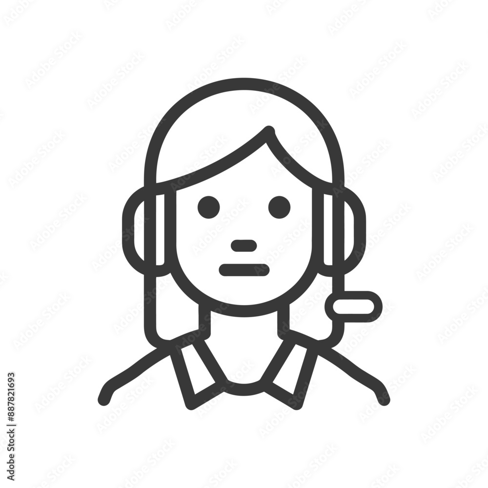 customer service minimalist line art icon logo symbol icon black color only customer service minimalist line art icon logo symbol icon black color only