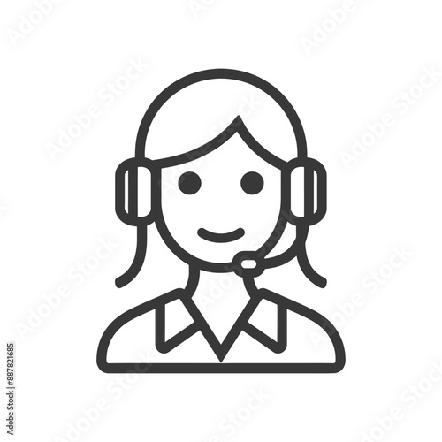 customer service minimalist line art icon logo symbol icon black color only