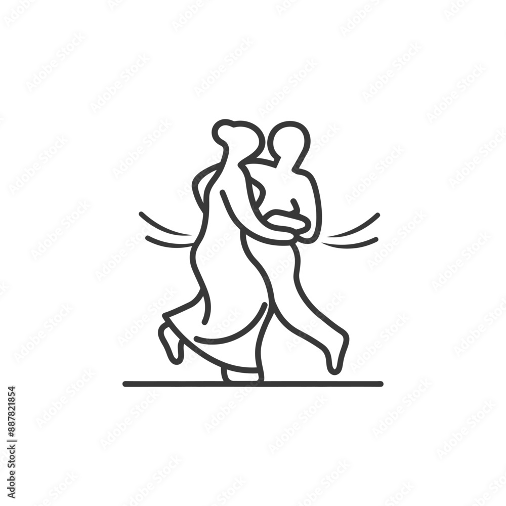 Fototapeta premium dance minimalist line art icon logo symbol icon black color only