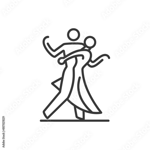 dance minimalist line art icon logo symbol icon black color only