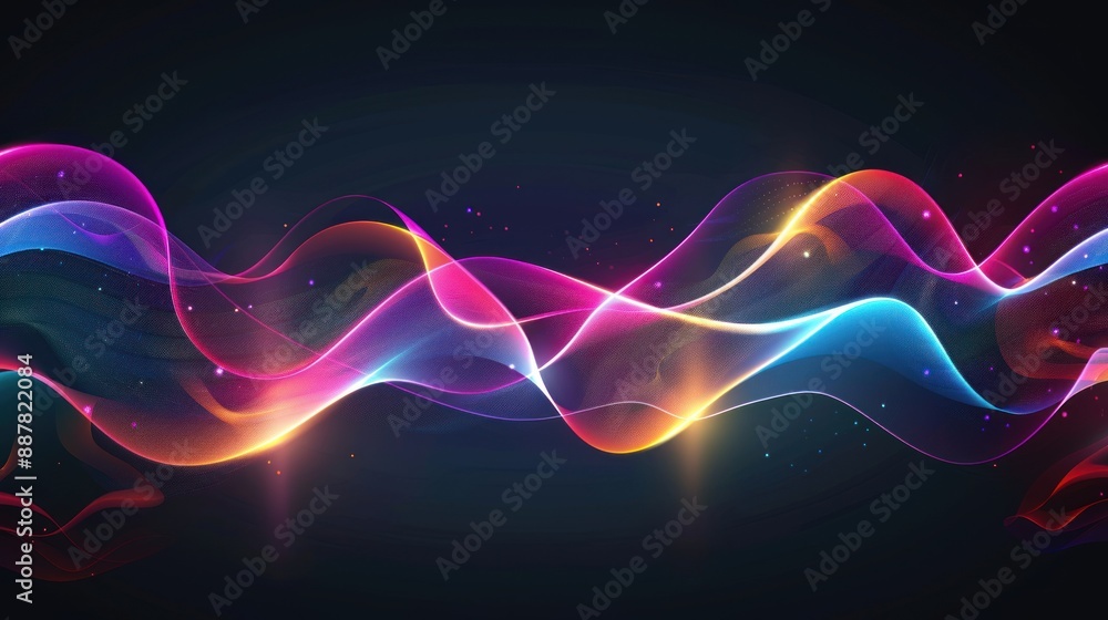 Abstract Wave of Color with Neon Glow Abstract Wave of Color with Neon Glow