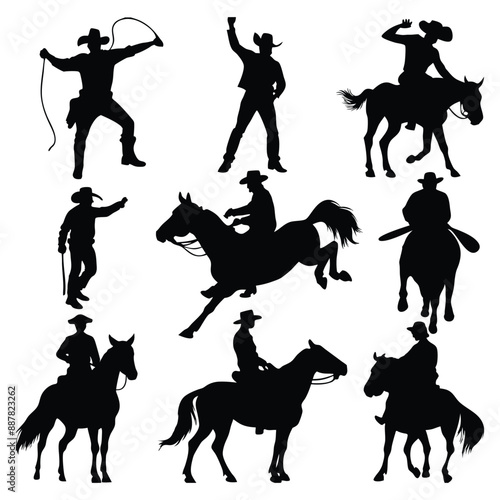 Racing Horses Silhouettes