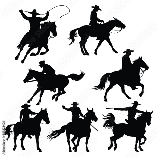 Racing Horses Silhouettes