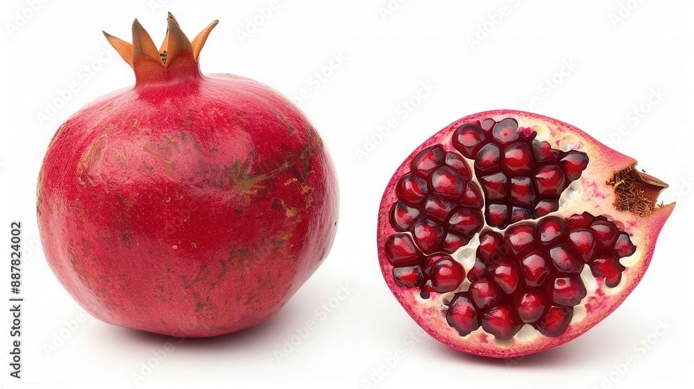 Fresh pomegranate fruit closeup view Fresh pomegranate fruit closeup view