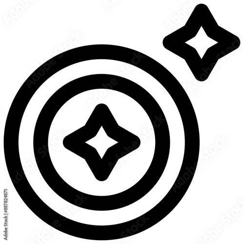 Star gazing. Editable stroke vector icon.
