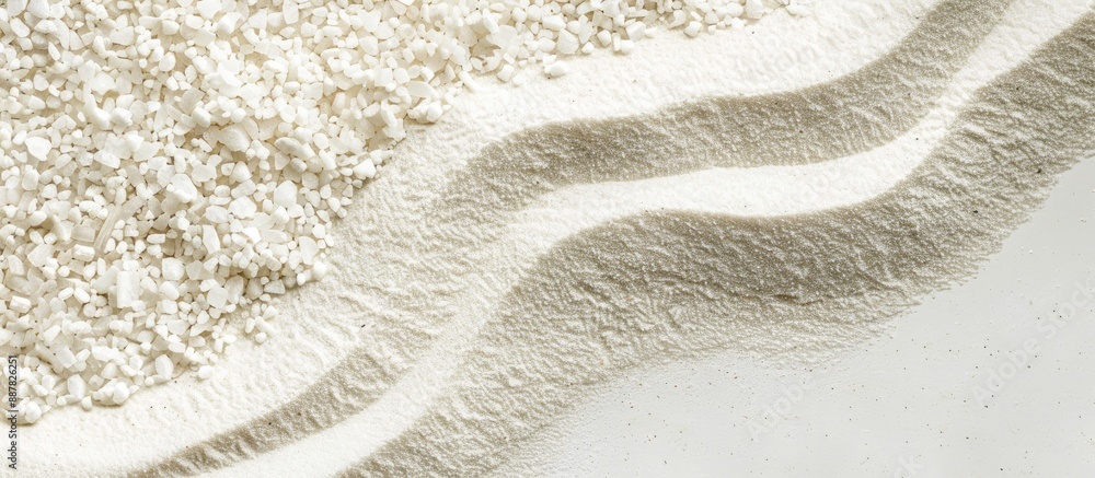 Obraz premium White quartz sand background texture with copy space image