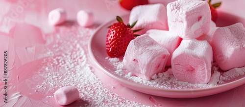Pink homemade marshmallows ...