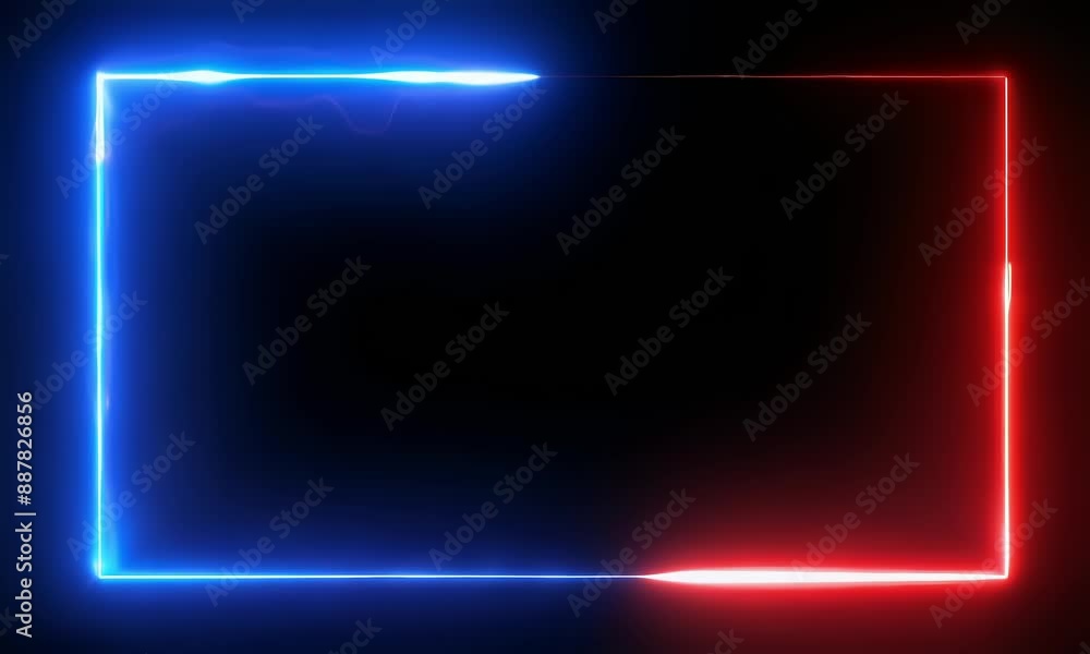 Animated frames with red and blue neon light effects, generated ai Animated frames with red and blue neon light effects, generated ai