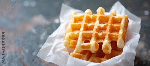 Close up of a small waffle ...