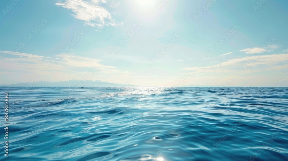 Calm sea waves and clear sky view on the coast Calm sea waves and clear sky view on the coast