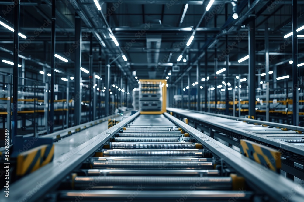 Conveyor Belt System in a Warehouse Conveyor Belt System in a Warehouse