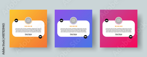 Customer Review Testimonial Quote Template. Vector Design Template for Client Testimonial Quote.