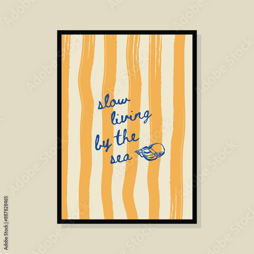 La Dolce Vita hand drawn vector illustration in a poster frame. Art for poster design, postcards, branding, logo design, background.