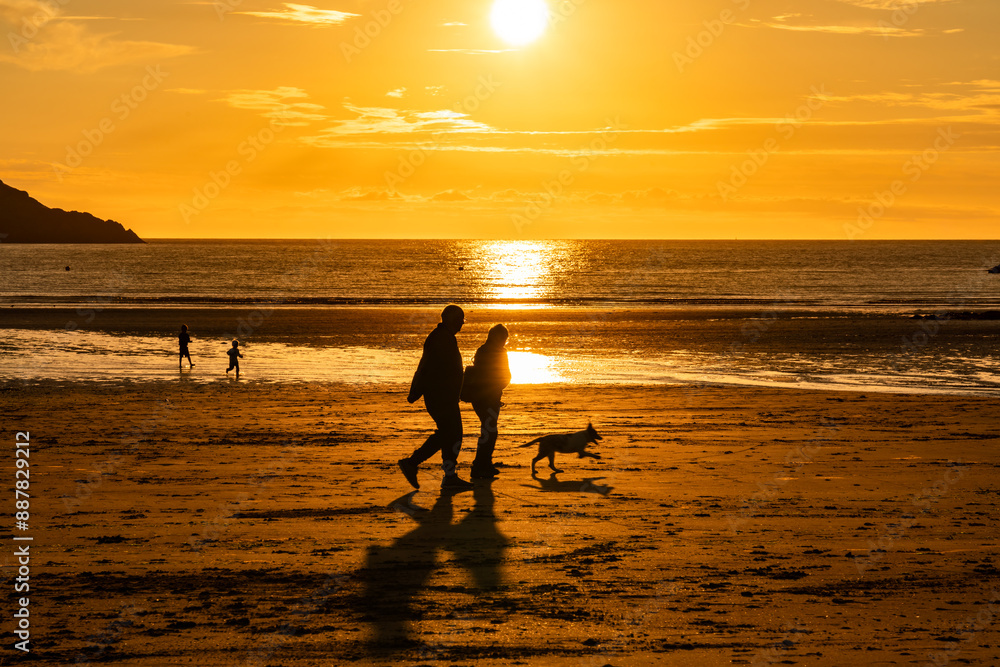 Fototapeta premium sunset at Cemaes Bay Ilse of Anglesey