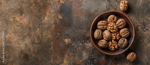 Top view of inshell walnuts...