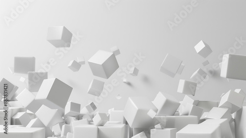 Abstract background or wallpaper with Dim Gray color 3D cube patterns. abstract background, 3D cube patterns, dim gray color, abstract wallpaper, geometric design, cube pattern, 3D background,