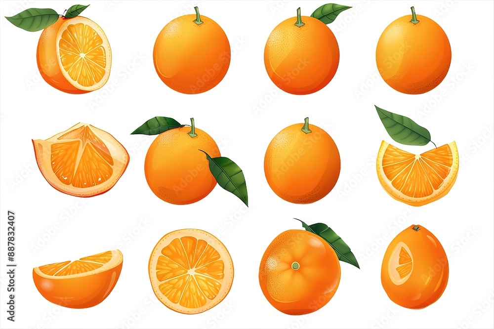 Picture of fruit on a white background.Picture of oranges on a white background. Picture of fruit on a white background.Picture of oranges on a white background.