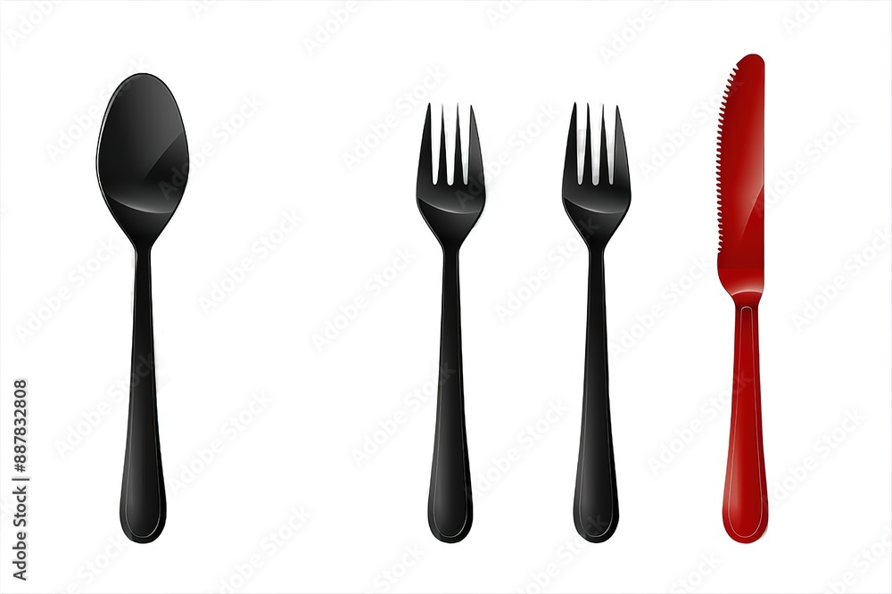 Colourful Disposable spoon and fork on isolate white background
Colourful Disposable spoon and fork on isolate white background