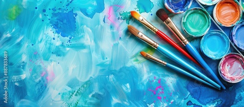 Watercolor paint set and br...