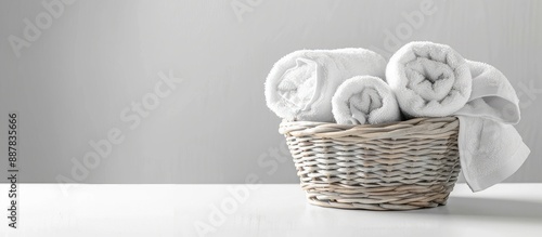 White towels neatly rolled ...