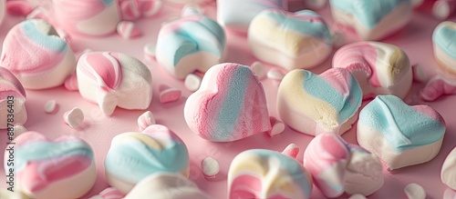 Heart shaped candy marshmal...