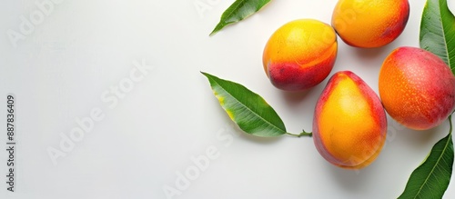 Mango on a white backdrop w...