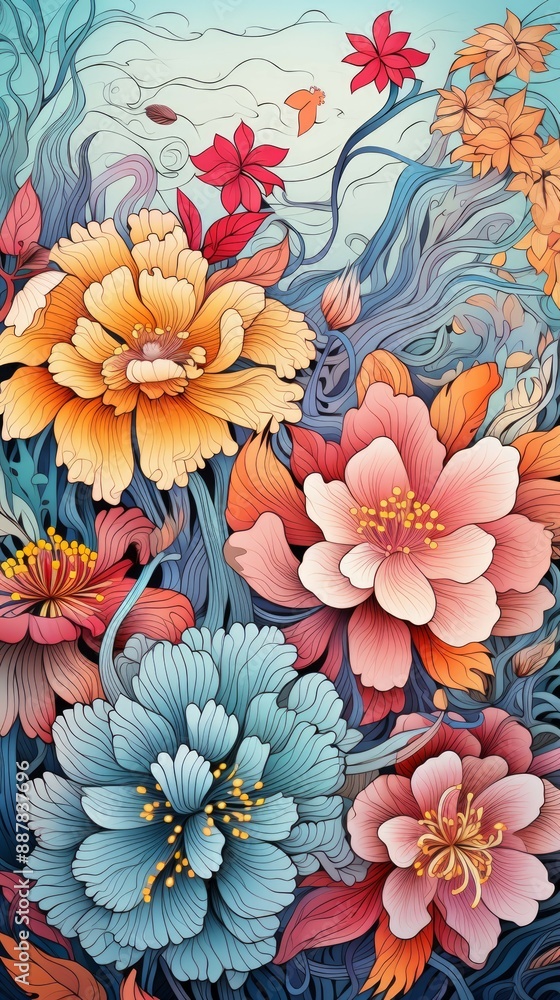 Embroidery Material Structure Background - Generative AI Embroidery Material Structure Background - Generative AI