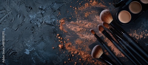 Makeup brushes and tools on...