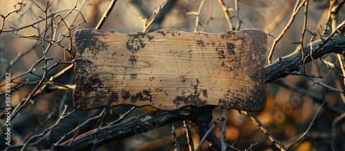 A spooky wooden plaque rest...