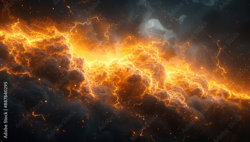 Fiery Cosmic Cloudscape Fiery Cosmic Cloudscape