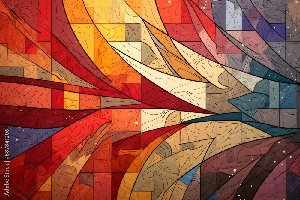 Fototapeta premium Quilt Material Structure Background - Generative AI