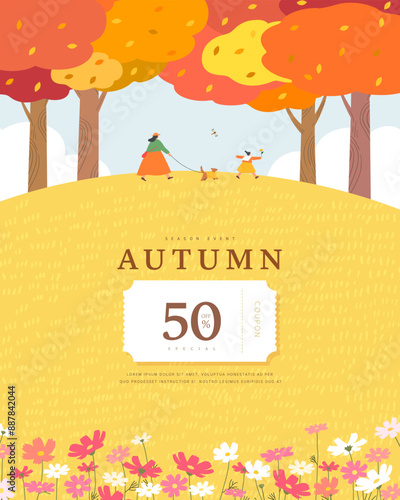 autumn sentimental frame illustration. Web-Banner
