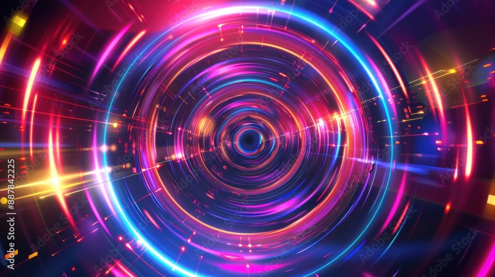 Abstract Neon Lights Tunnel Abstract Neon Lights Tunnel