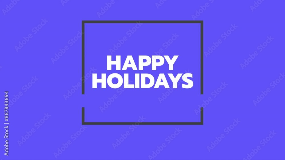 A festive blue backdrop with Happy Holidays in white capital letters, surrounded by a white border. This image exudes joy and celebration for the holiday season A festive blue backdrop with Happy Holidays in white capital letters, surrounded by a white border. This image exudes joy and celebration for the holiday season