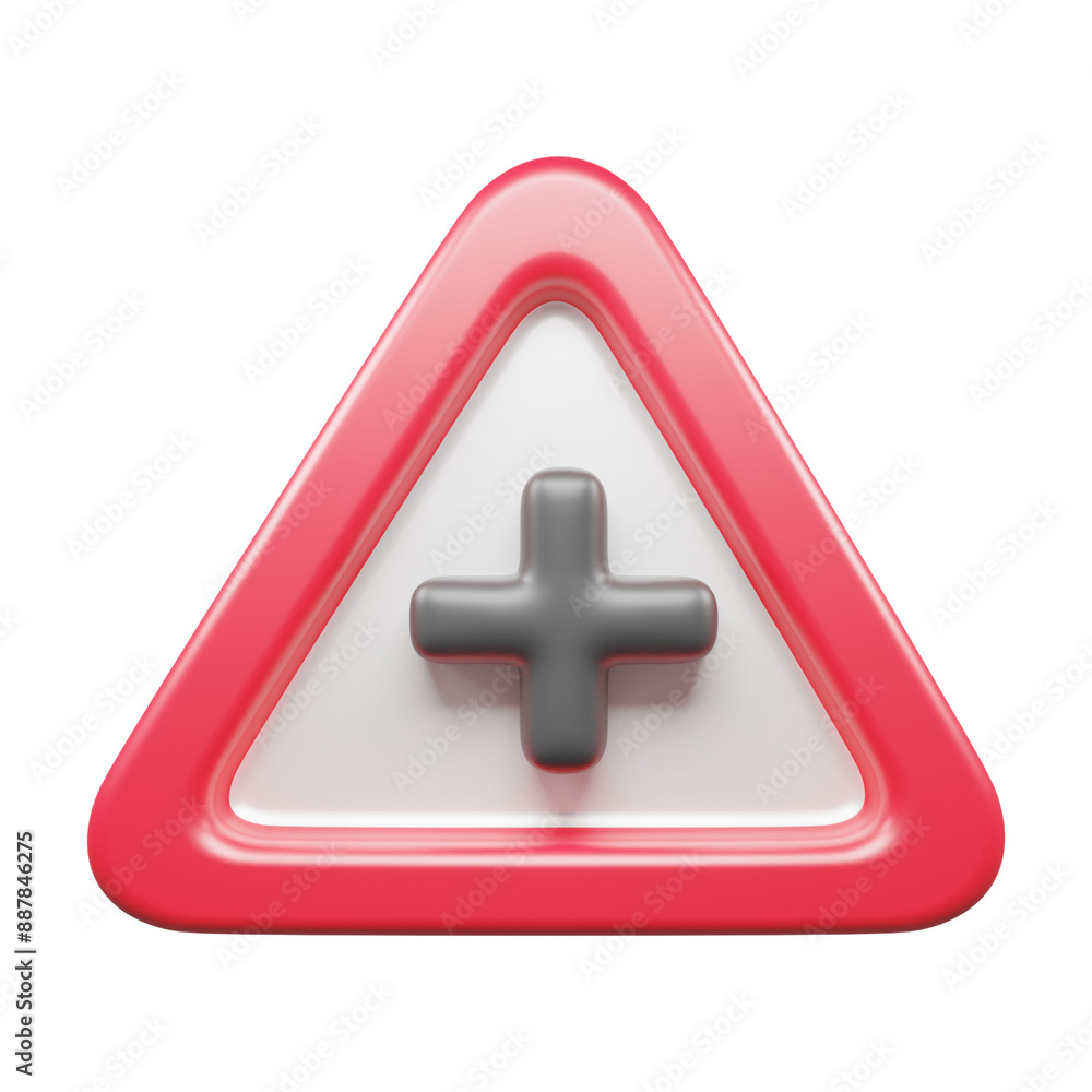 Obraz premium Traffic Sign And Symbol 3D Icon or Road sign 3d icon