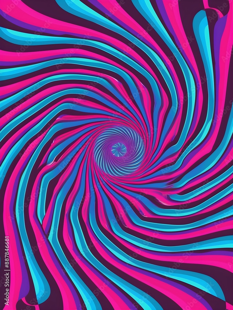 Vibrant neon spiral pattern in pink and blue creating a hypnotic and futuristic visual effect Vibrant neon spiral pattern in pink and blue creating a hypnotic and futuristic visual effect