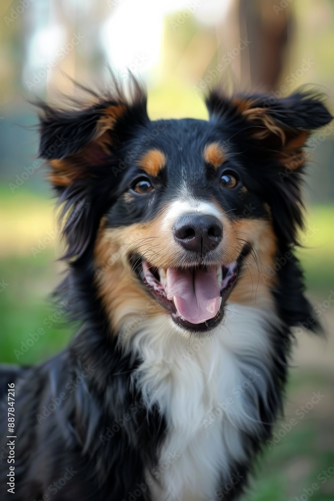 a happy dog wagging it's tail to its right a happy dog wagging it's tail to its right