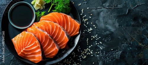 Top view of a sashimi set f...