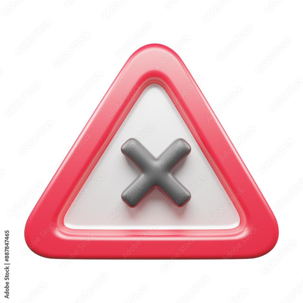 Obraz premium Traffic Sign And Symbol 3D Icon or Road sign 3d icon