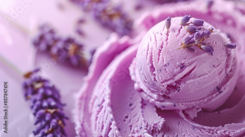 Wallpaper Mural Ice cream close-up with lavender flavor. Selective focus. Torontodigital.ca