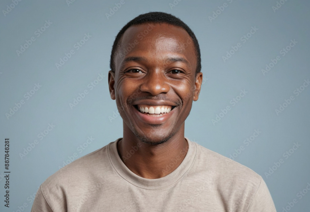 Portrait view of a regular happy smiling Botswana man, ultra realistic, candid, social media, avatar image, plain solid background Portrait view of a regular happy smiling Botswana man, ultra realistic, candid, social media, avatar image, plain solid background