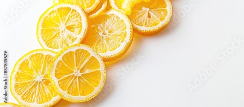 Sliced yuzu a small citrus ...