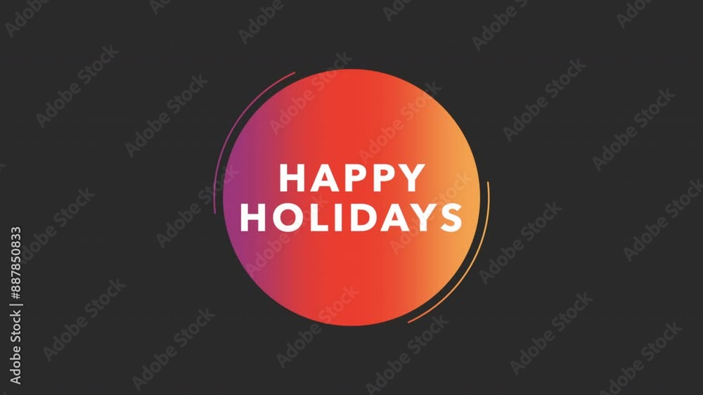 A circular design featuring Happy Holidays in bright and dark orange, against a black background. Suggests warm and festive greetings for the holiday season A circular design featuring Happy Holidays in bright and dark orange, against a black background. Suggests warm and festive greetings for the holiday season