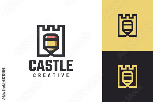 creative castle logo vector