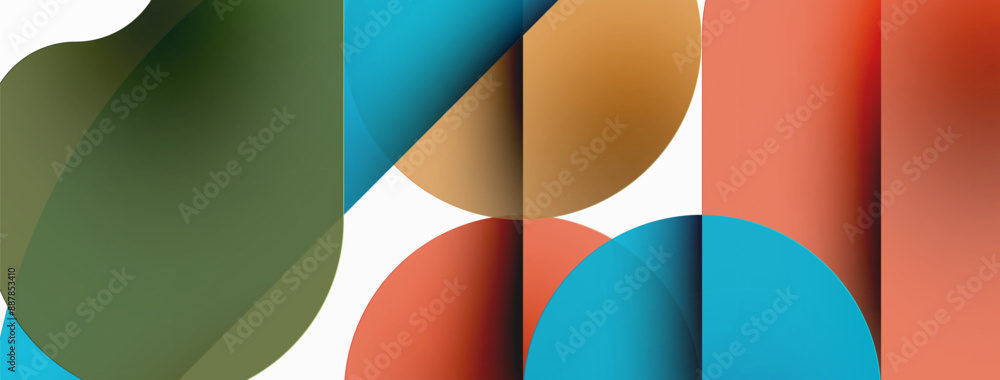 Minimal round shapes geometric abstract background. Circle design. Trendy techno business template for wallpaper, banner, background or landing Minimal round shapes geometric abstract background. Circle design. Trendy techno business template for wallpaper, banner, background or landing