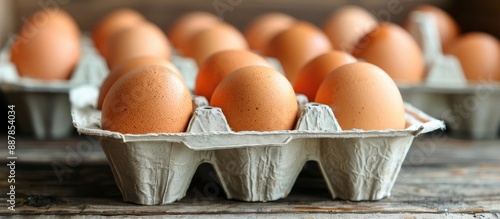 Focused on eggs in a carton...