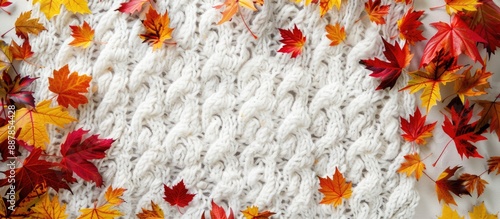Top view of white knitted a...
